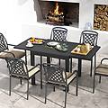 tavolo da pranzo estendibile da 80-160 cm per 4-6 persone tavolo a doghe in alluminio per cortile