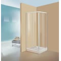 tris a box doccia angolare due ante scorrevoli 70x80 profilo bianco e vetro in acrilico codice prod
