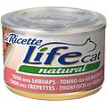 life cat natural le ricette 150 gr tonnetto con gamberetti confezione da 6 pezzi cibo umido per