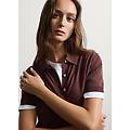 - polo marrone in cotone e seta regular fit donna marrone scuro taglia m