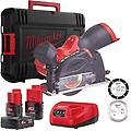 m12 fcot-422x mini smerigliatrice a batteria batterie 1 x 2. 0ah e 1 x 4. 0ah 12v con dischi da