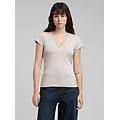 t-shirt in cotone con scollo a v