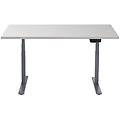 scrivania sit/stand motorizzata 120x75 cm altezza 62-128 cm piano bianco/base grigia collegata