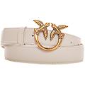 cintura in pelle love berry bianco
