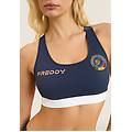 top sportivo donna italia fgi in jersey di nylon dark sapphire-white donna medium