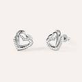 orecchini lobo silver shine argento rodiato cubic zirconia collezione silver shine bianco