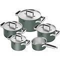 pure set di pentole e padelle 5-pz. 18/10 acciaio inossidabile