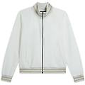 felpa slim fit con zip e collo alto in costina a strisce
