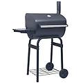 - barbecue a carbone con affumicatore e ripiano basso nero