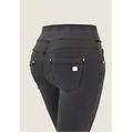 pantaloni n. o. w. skinny vita risvoltabile in jersey denim medium grey denim-black seams donna
