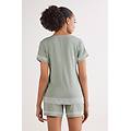 pigiama corto in modal con pizzo donna verde taglia l