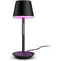 lampada smart hue go white and color ambiance da tavolo ricaricabile nera wireless