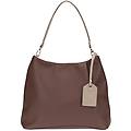 borsa a spalla in ecopelle malva grande