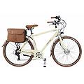 bicicletta elettrica da città dolce vita by uomo con borse beige