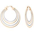 orecchini a cerchio lady code acciaio bicolore bianco / rosa collezione lady code bicolore bianco /