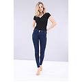 pantalone wr. up superskinny vita e lunghezza regular in jersey denim scuro jeans scuro-cuciture blu
