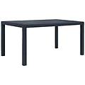 - tavolo da giardino antracite 150x90x72 cm plastica stile rattan