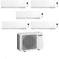 climatizzatore penta split kirigamine zen msz-ef bianco 9+9+12+12+18 con mxz-5f102vf inverter r32