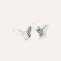 orecchini lobo claire oro bianco cubic zirconia collezione claire oro bianco