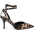 décolleté slingback donna leopardate allacciate in raso tacco 8 5 cm