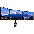 supporto da scrivania per monitor con morsetto 3 schermi 30 kg 10-27 vesa 75x75/100x100 nero