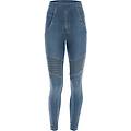 jeggings push up wr. up 7/8 vita super alta e inserti biker clear jeans-yellow seams donna small
