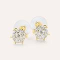 orecchini lobo bon ton oro giallo cubic zirconia collezione bon ton oro giallo