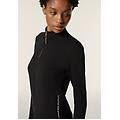 felpa slim fit con zip e collo alto e dettagli leopardati allover animalier black donna small