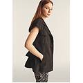 trench donna senza maniche con cintura in vita nero donna small