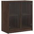- mobile con ante in vetro rovere marrone 68x37x75 5 cm