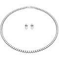 set matrix tennis taglio round bianco placcato rodio os