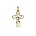 ciondolo croce oro giallo bianco gl101573