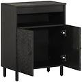 - credenza nera 60x33x75 cm in legno massello di mango