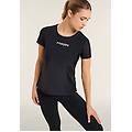 t-shirt tecnica con spacchi laterali e fit regolare nero donna medium