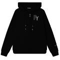 felpa cappuccio e zip con logo fy in strass