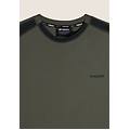t-shirt con inserti sulle spalle castor gray uomo xx large