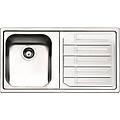 lavello roma 86x50 cm inox spazzolato 1 vasca con sgocciolatoio a destra piletta 3 5''