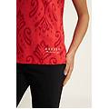t-shirt floreale in jersey con maniche a kimono allover ikat poppy red donna medium