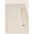 pantaloni wide leg in felpa garzata e inserti a trecce gardenia donna medium