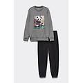 pigiama lungo in cotone stampa panda uomo grigio scuro taglia s