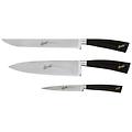 coltelli set chef 3 coltelli linea elegance nero lucido di