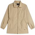 parka donna collo alto in nylon con zip ed elastico in vita