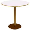 tavolo rotondo rome con bordi color ottone 75x70 cm (hx&oslash;) piano tavolo bianco struttura