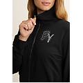 felpa zip e collo alto con dettaglio effetto seta nero donna extra small