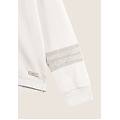 felpa con collo alto a coste e inserti tricot a trecce white sand donna extra small