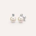 orecchini lobo gold pearls oro bianco perla d'acqua dolce diamante collezione gold pearls oro