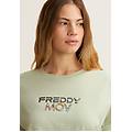 t-shirt cropped con spacchi laterali desert sage donna small