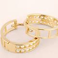 orecchini a cerchio toujours oro giallo cubic zirconia collezione toujours oro giallo