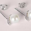 orecchini lobo gabrielle oro bianco perla d'acqua dolce cubic zirconia collezione gabrielle oro