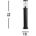 lampione bakerloo ip44 nero altezza 73 cm metallo
